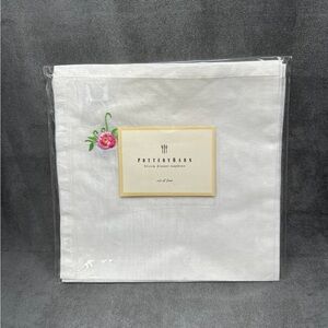 Pottery Barn “Bloom” Dinner Napkins Embroidered Cotton Spring Floral